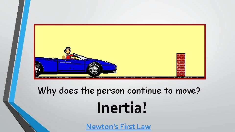 Why does the person continue to move? Inertia! Newton’s First Law 