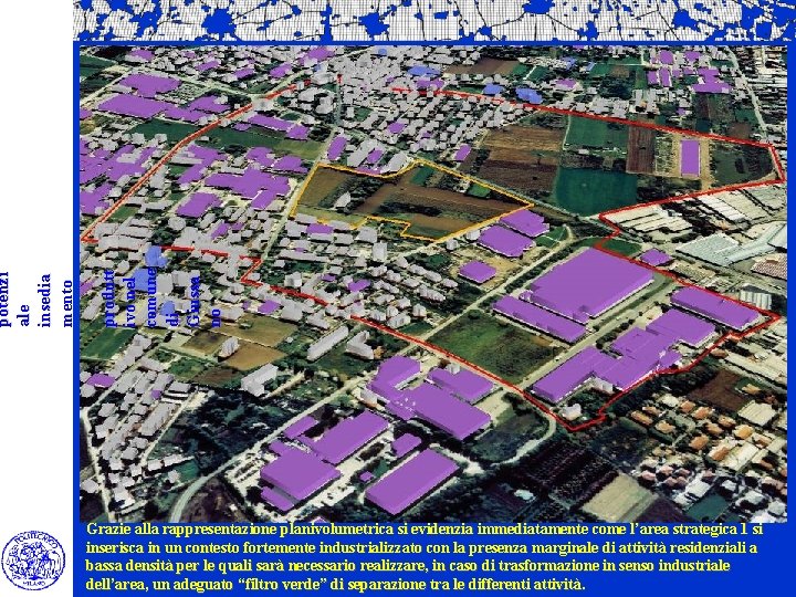 potenzi ale insedia mento produtt ivo nel comune di Giussa no Grazie alla rappresentazione