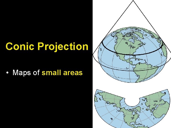 Conic Projection • Maps of small areas 