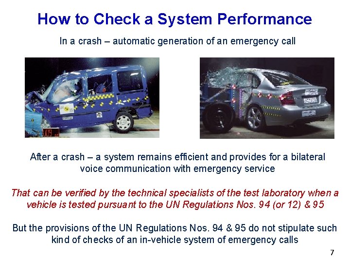 How to Check a System Performance In a crash – automatic generation of an