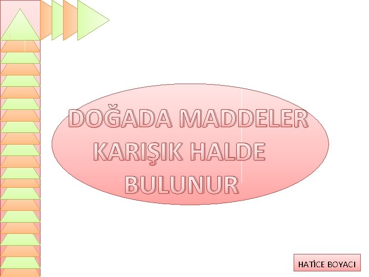 DOĞADA MADDELER KARIŞIK HALDE BULUNUR HATİCE BOYACI 