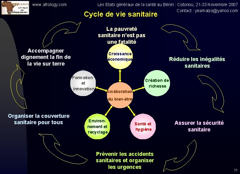 www. afrology. com Les Etats généraux de la santé au Bénin : Cotonou, 21