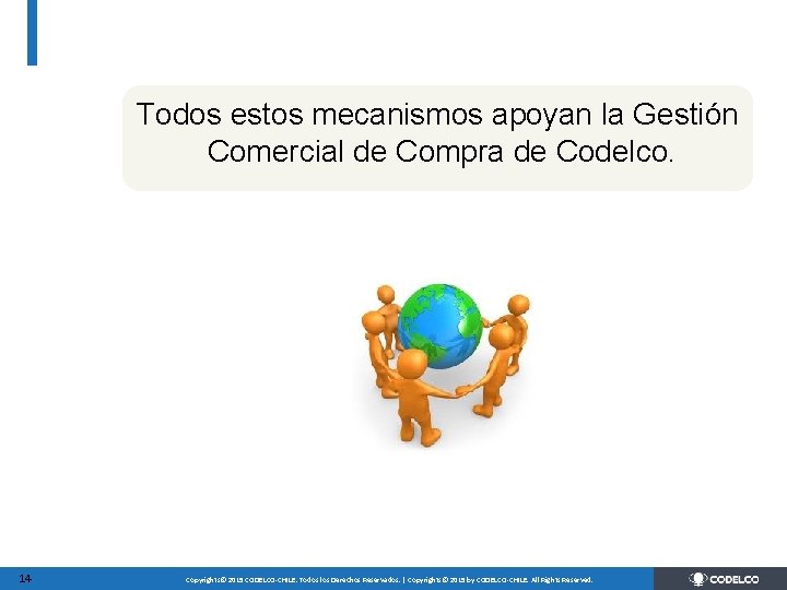 Todos estos mecanismos apoyan la Gestión Comercial de Compra de Codelco. 14 Copyrights© 2015