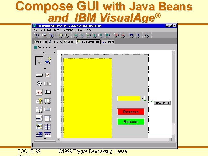 Compose GUI with Java Beans and IBM Visual. Age® TOOLS '99 © 1999 Trygve