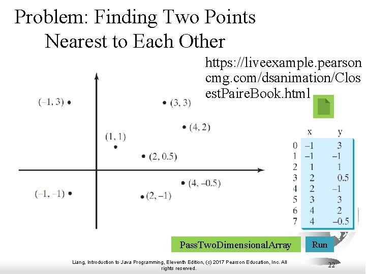 Problem: Finding Two Points Nearest to Each Other https: //liveexample. pearson cmg. com/dsanimation/Clos est.