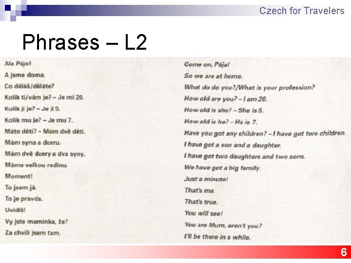 Czech for Travelers Phrases – L 2 6 