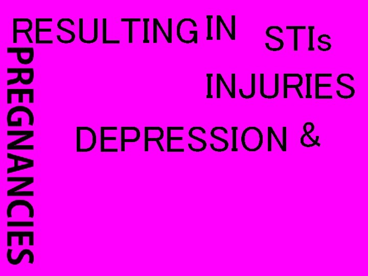 RESULTING IN STIs INJURIES DEPRESSION & 