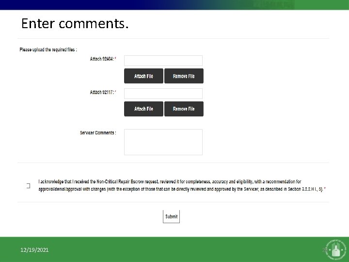 Enter comments. 12/19/2021 28 Enter comments. 12/19/2021 28