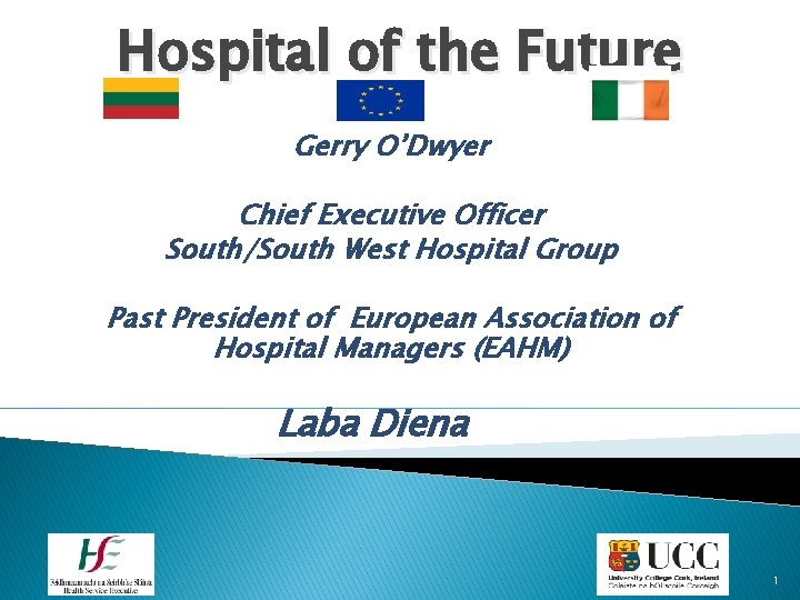 Hospital of the Future Gerry O’Dwyer Chief Executive Officer South/South West Hospital Group Past