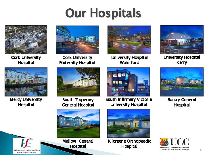 Our Hospitals Cork University Hospital Cork University Maternity Hospital University Hospital Waterford University Hospital