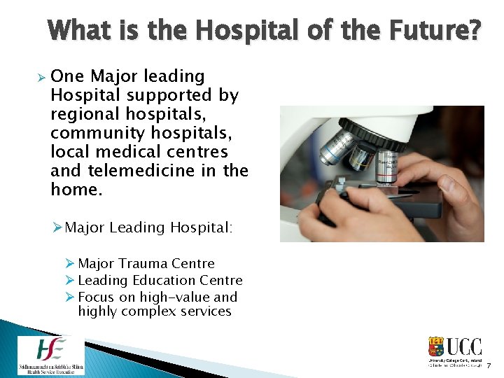 What is the Hospital of the Future? Ø One Major leading Hospital supported by