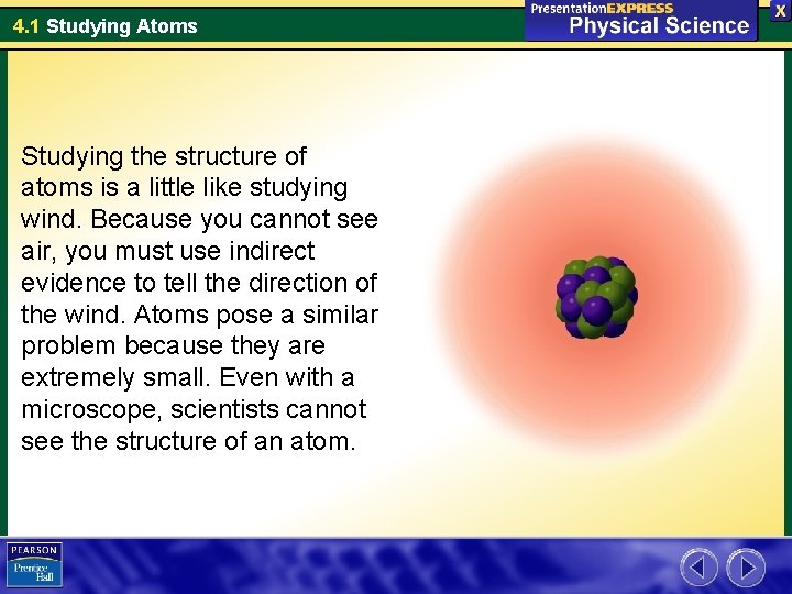 4. 1 Studying Atoms Studying the structure of atoms is a little like studying