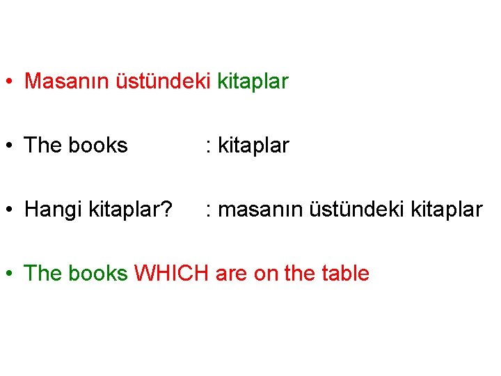  • Masanın üstündeki kitaplar • The books : kitaplar • Hangi kitaplar? :