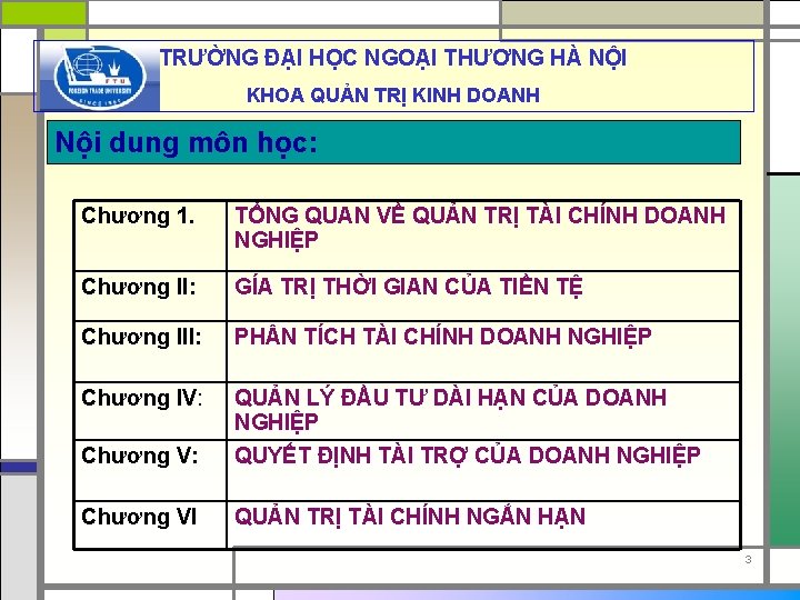 TRƯỜNG ĐẠI HỌC NGOẠI THƯƠNG HÀ NỘI KHOA QUẢN TRỊ KINH DOANH Nội dung