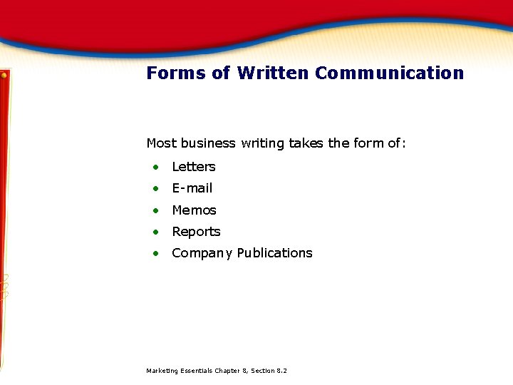 Forms of Written Communication Most business writing takes the form of: • Letters •