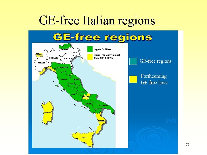 GE-free Italian regions 27 