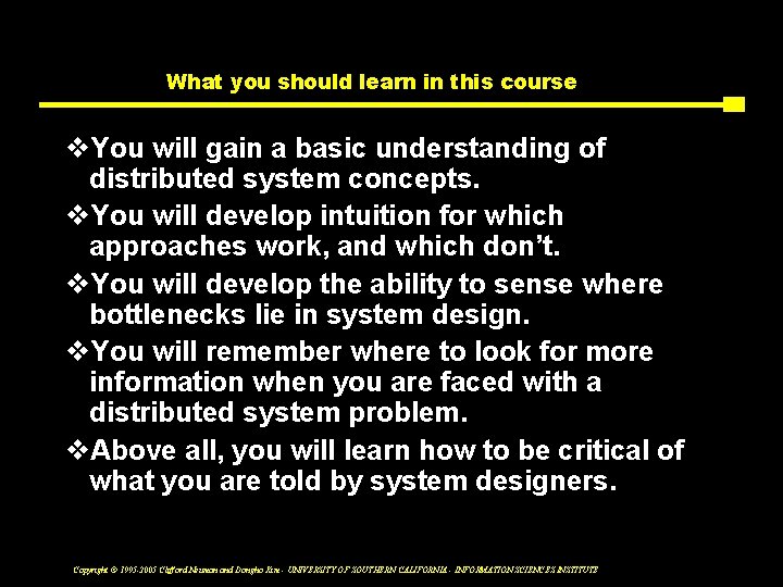 What you should learn in this course v. You will gain a basic understanding