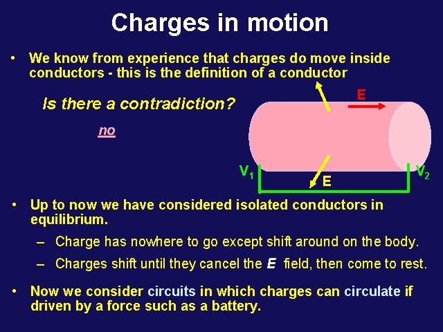 Charges in motion • We know from experience that charges do move inside conductors