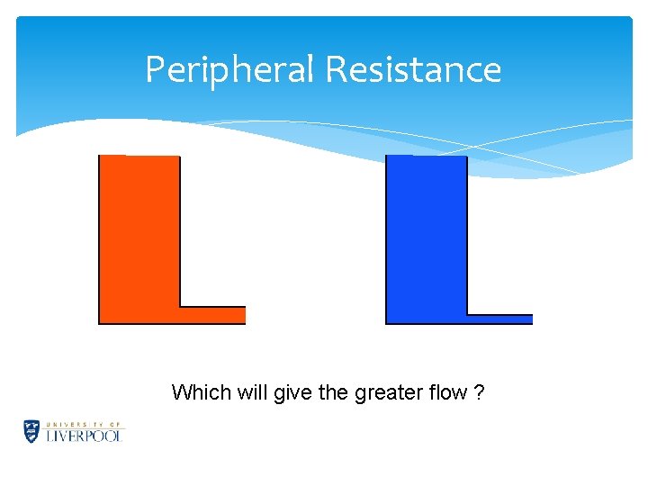 Peripheral Resistance Which will give the greater flow ? 