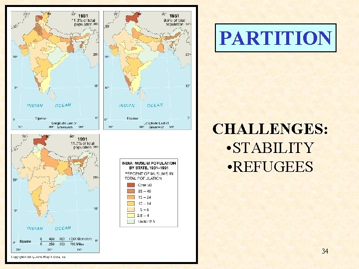 PARTITION CHALLENGES: • STABILITY • REFUGEES 34 