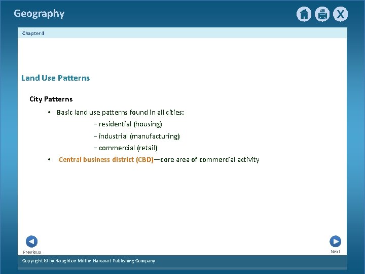 Geography Chapter 4 4 Land Use Patterns City Patterns • Basic land use patterns