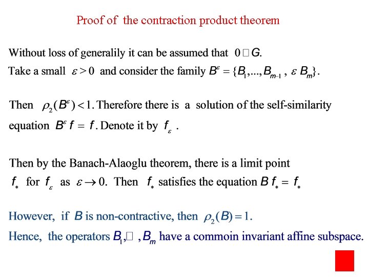 Proof of the contraction product theorem 