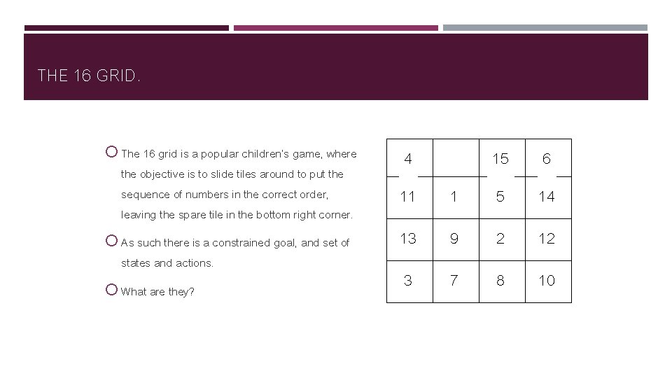 THE 16 GRID. The 16 grid is a popular children’s game, where the objective