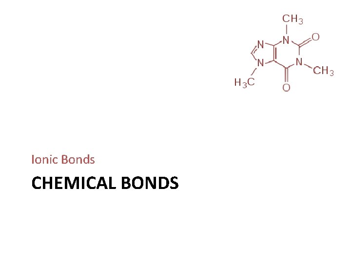 Ionic Bonds CHEMICAL BONDS 