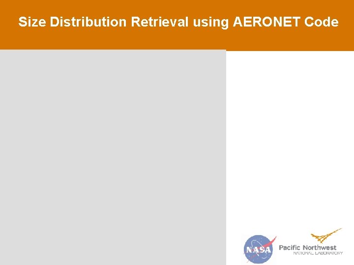 Size Distribution Retrieval using AERONET Code 