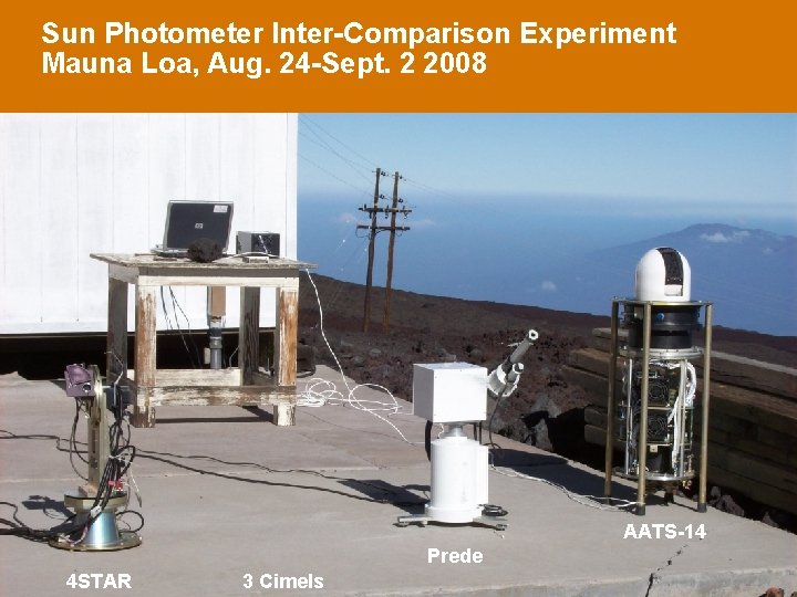 Sun Photometer Inter-Comparison Experiment Mauna Loa, Aug. 24 -Sept. 2 2008 AATS-14 Prede 4