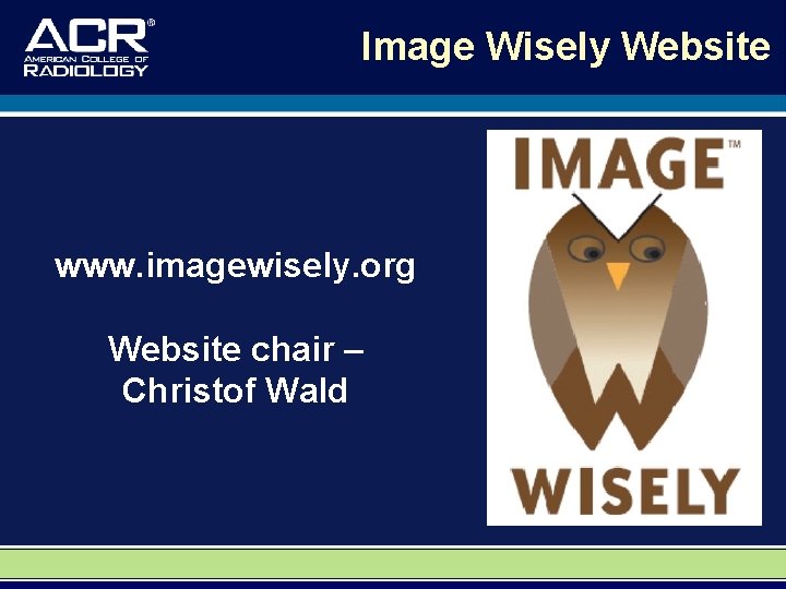 Image Wisely Website www. imagewisely. org Website chair – Christof Wald 