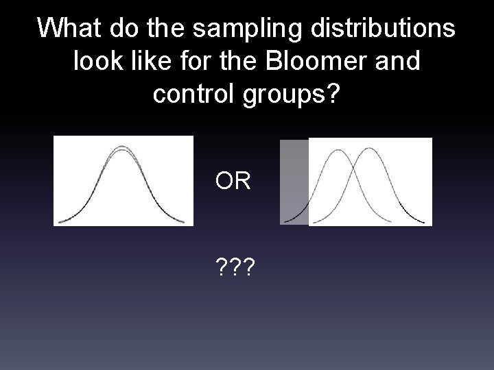 What do the sampling distributions look like for the Bloomer and control groups? OR
