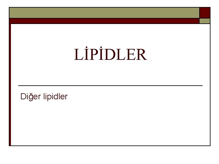 LİPİDLER Diğer lipidler 