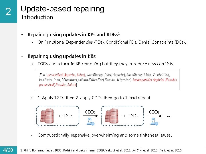 2 0 Update-based repairing Introduction • Repairing using updates in KBs and RDBs 1