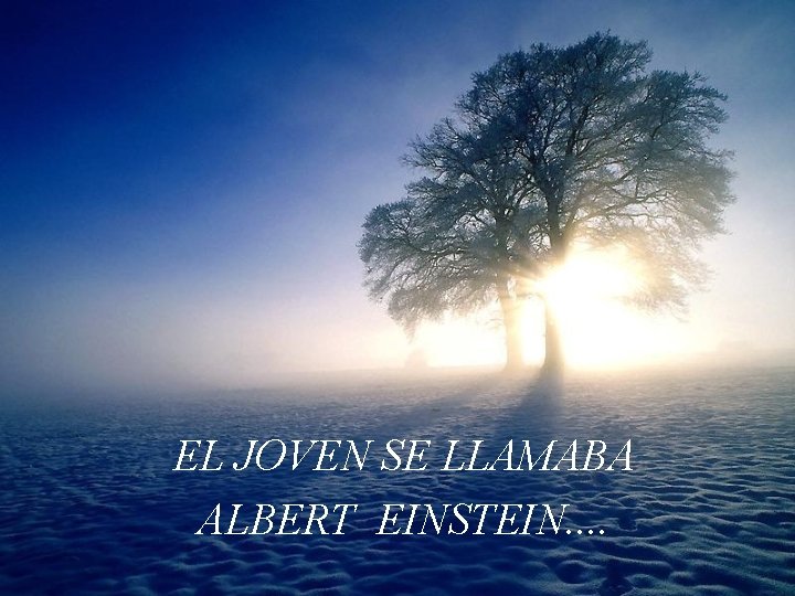 EL JOVEN SE LLAMABA ALBERT EINSTEIN. . 