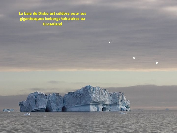 La baie de Disko est célèbre pour ses gigantesques icebergs tabulaires au Groenland 