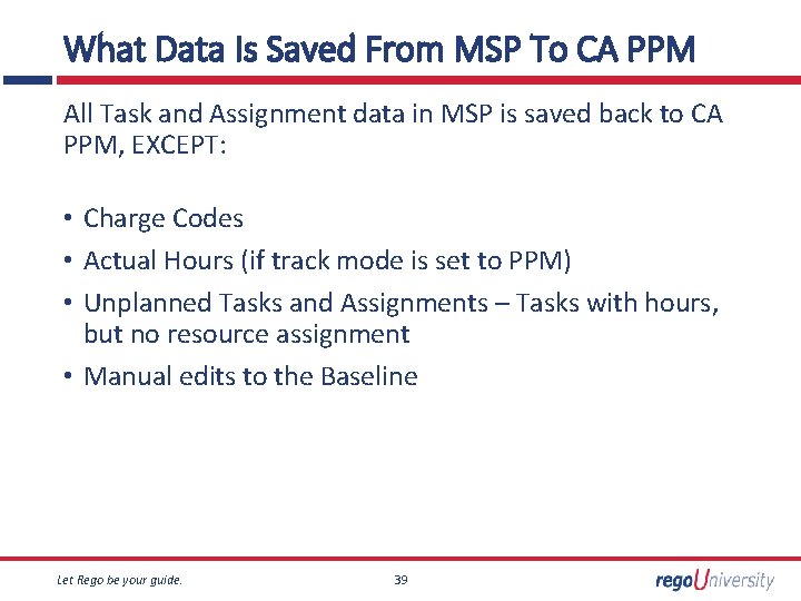 What Data Is Saved From MSP To CA PPM All Task and Assignment data