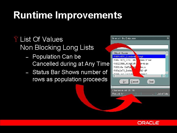 Runtime Improvements Ÿ List Of Values Non Blocking Long Lists – – Population Can