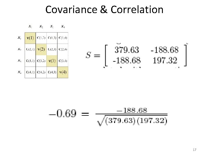 Covariance & Correlation 17 Covariance & Correlation 17