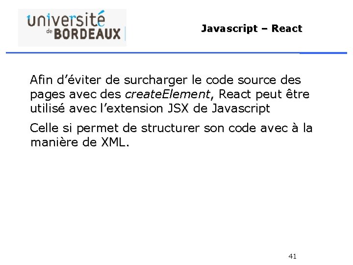 Javascript – React Afin d’éviter de surcharger le code source des pages avec des