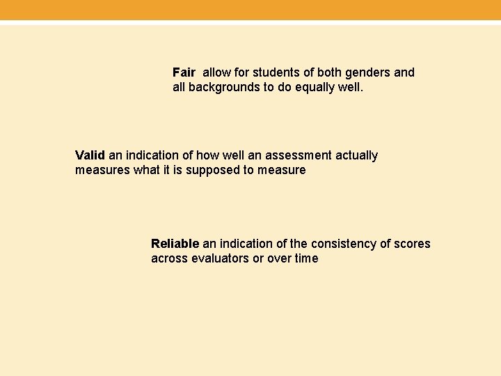 Fair allow for students of both genders and all backgrounds to do equally well.