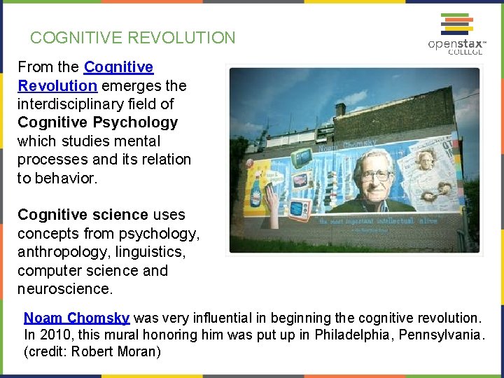 COGNITIVE REVOLUTION From the Cognitive Revolution emerges the interdisciplinary field of Cognitive Psychology which