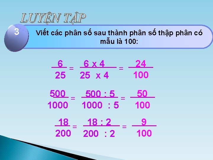 23 Click addsố Title Viết các to phân sau thành phân số thập phân