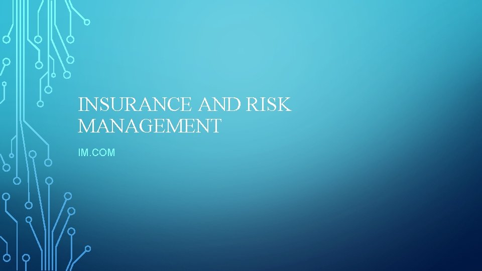 INSURANCE AND RISK MANAGEMENT IM. COM 