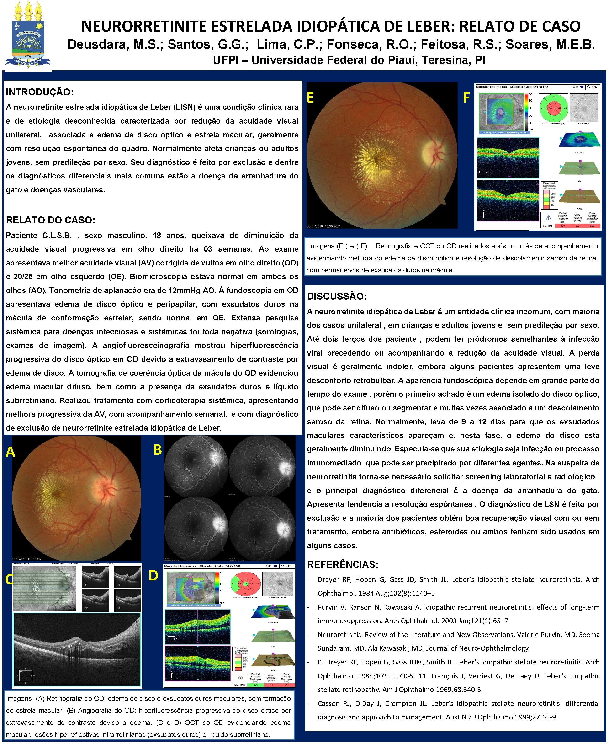 NEURORRETINITE ESTRELADA IDIOPÁTICA DE LEBER: RELATO DE CASO Deusdara, M. S. ; Santos, G.