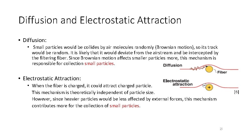 Diffusion and Electrostatic Attraction • Diffusion: • Small particles would be collides by air