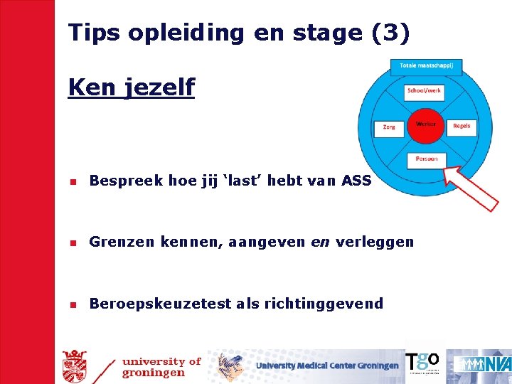 Tips opleiding en stage (3) Ken jezelf n Bespreek hoe jij ‘last’ hebt van