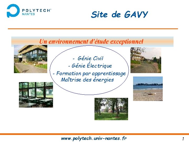 Site de GAVY - Génie Civil - Génie Électrique - Formation par apprentissage Maîtrise