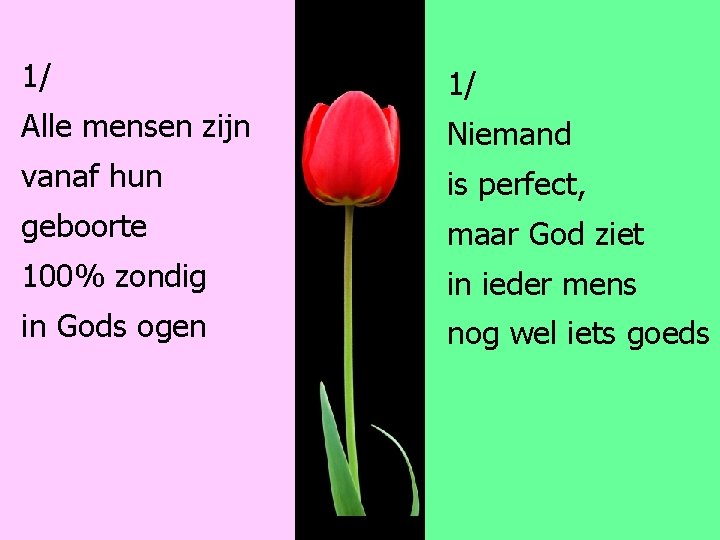 1/ 1/ Alle mensen zijn Niemand vanaf hun is perfect, geboorte maar God ziet