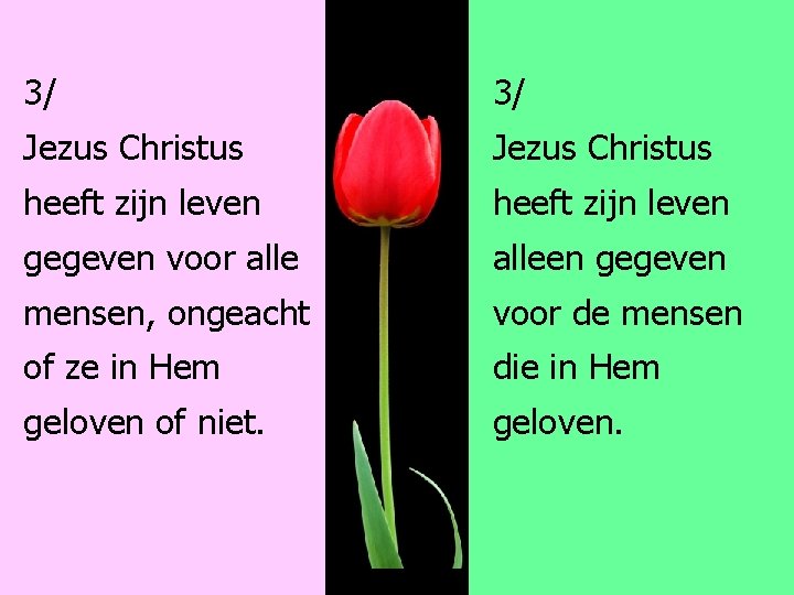 3/ 3/ Jezus Christus heeft zijn leven gegeven voor alleen gegeven mensen, ongeacht voor